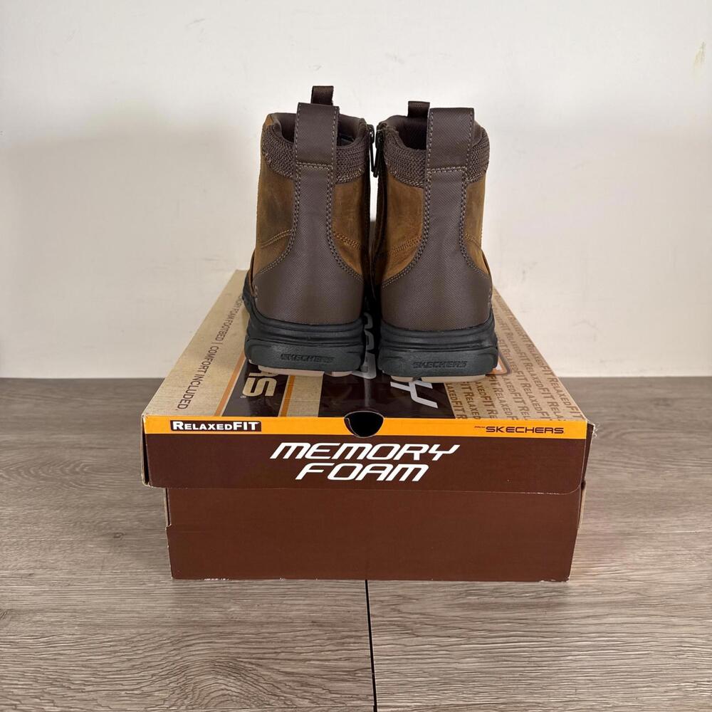 Skechers Men’s Size 10.5 Resment Korver Air Cooled Memory Foam Leather Boots - Picture 7 of 9